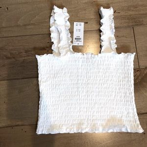 NWT Hollister Smocked Square-Neck Crop Top Medium